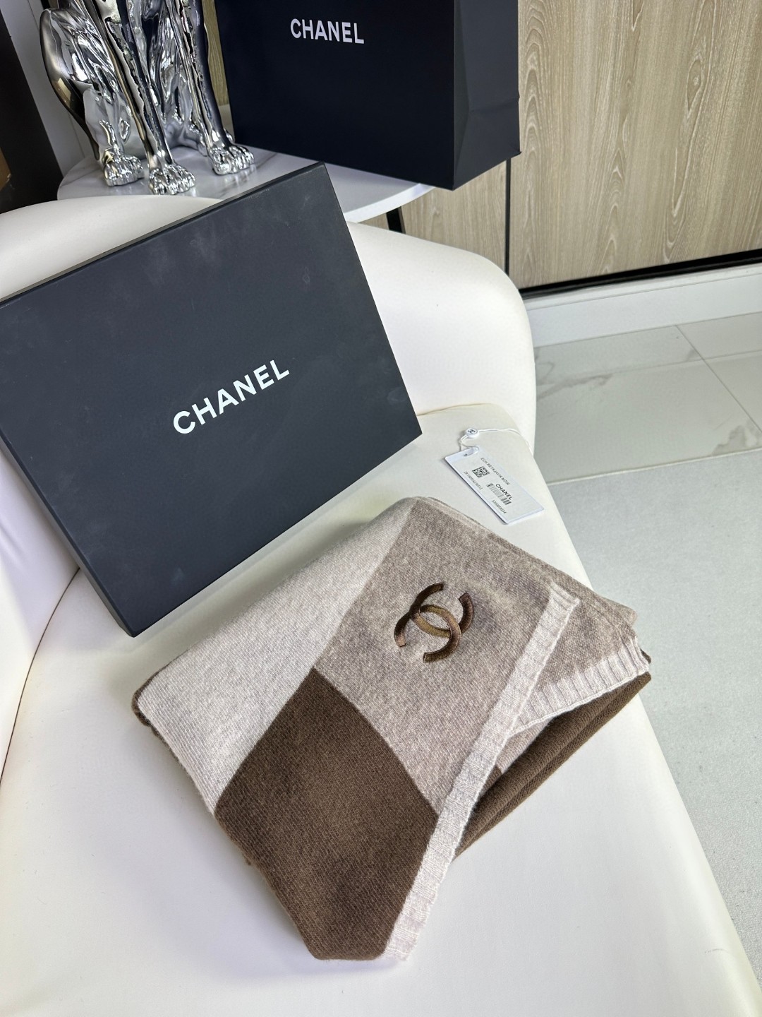 CHANEL 2023新款羊绒针织围巾