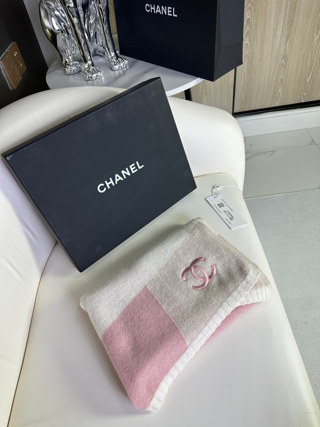 CHANEL 2023新款羊绒针织围巾