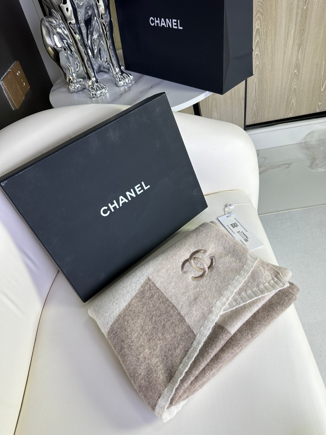 CHANEL 2023新款羊绒针织围巾