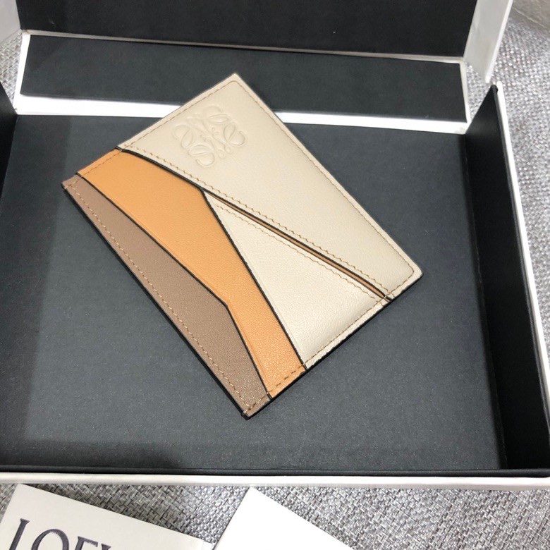 Loewe Puzzle Wallet Card pack Splicing Calfskin Cowhide Fashion