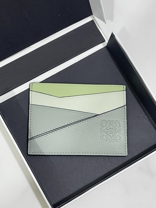 Loewe Puzzle Wallet Card pack Splicing Calfskin Cowhide Fashion