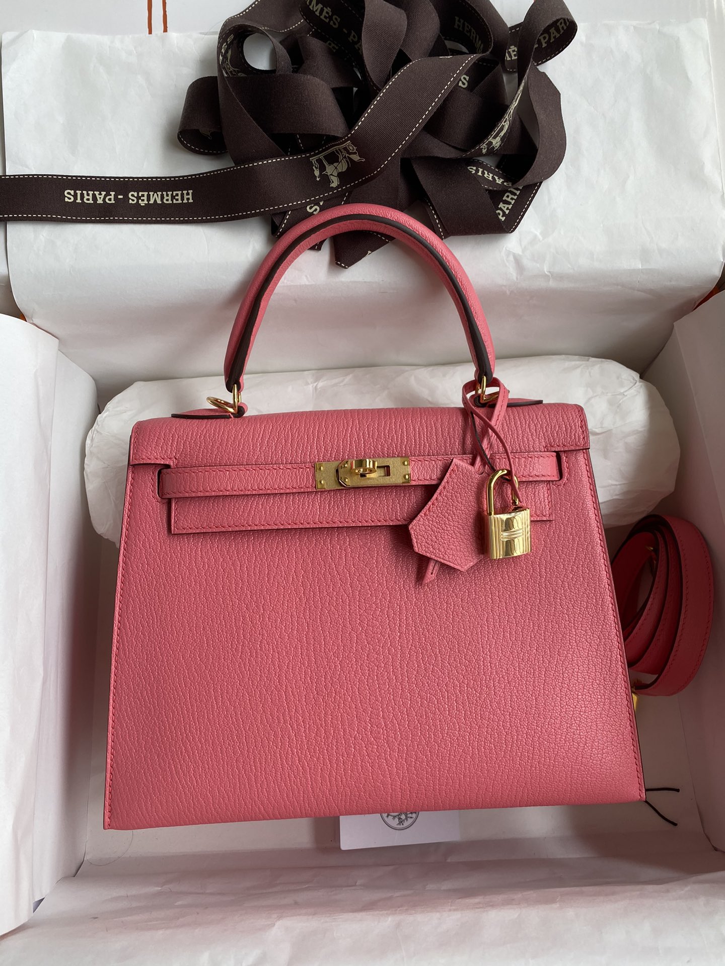 Hermes Kelly Handbags Crossbody & Shoulder Bags High Quality 1:1 Replica
 Dark Pink Gold Hardware Goat Skin Sheepskin