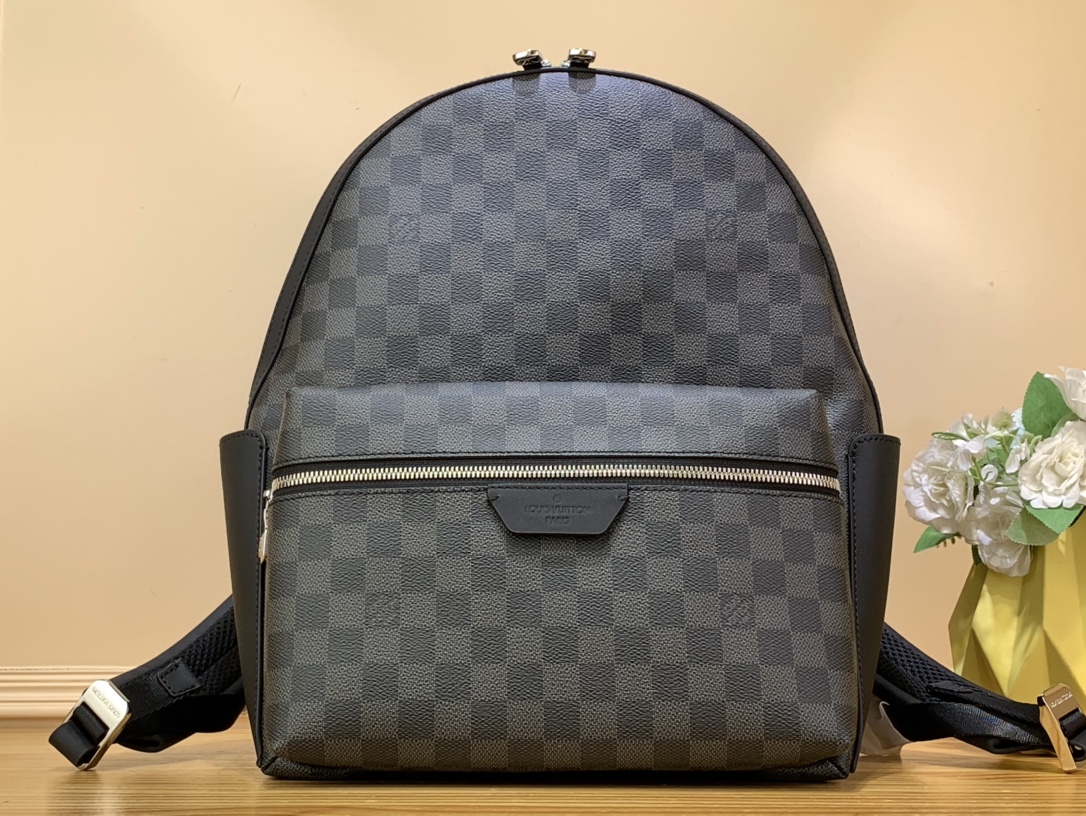 Louis Vuitton LV Discovery Bags Backpack Black Grid Damier Graphite Canvas Cowhide N40514