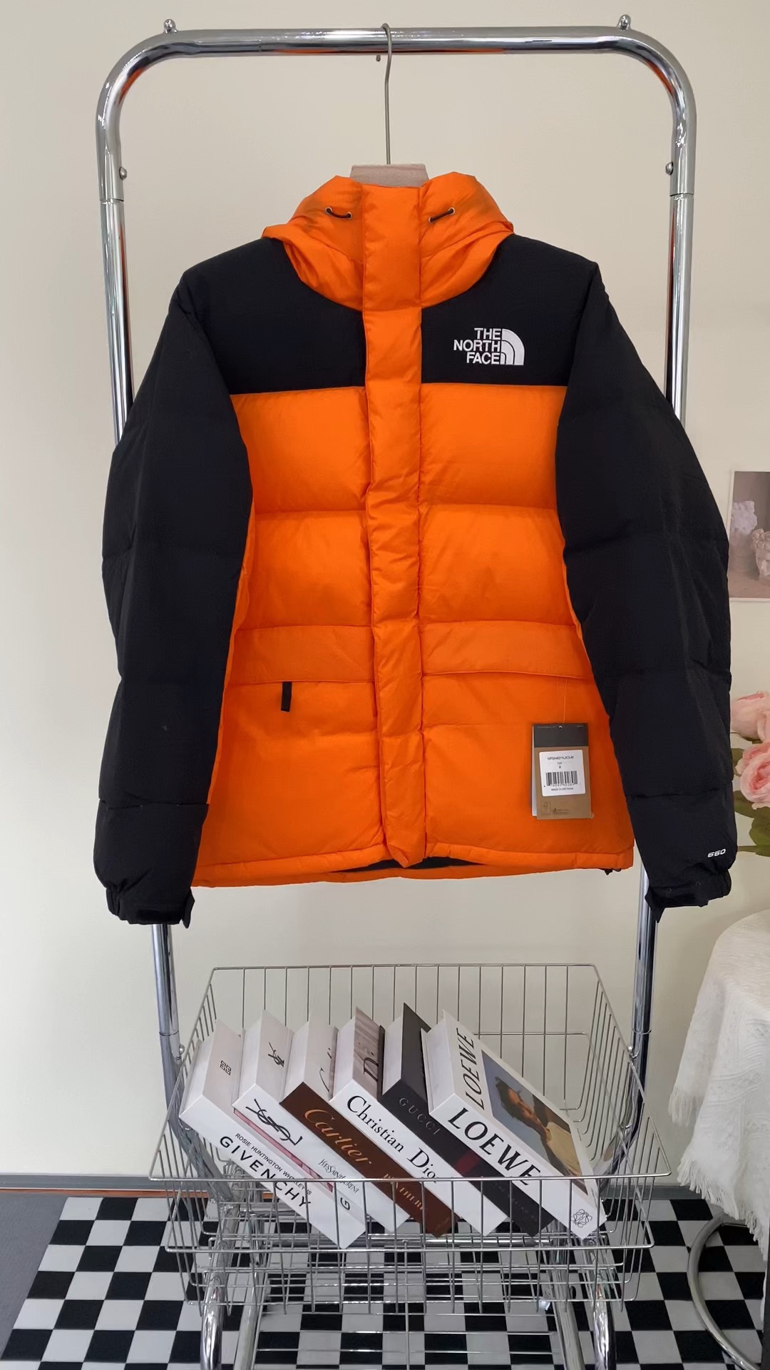 The North Face Clothing Down Jacket Orange Printing Hooded Top