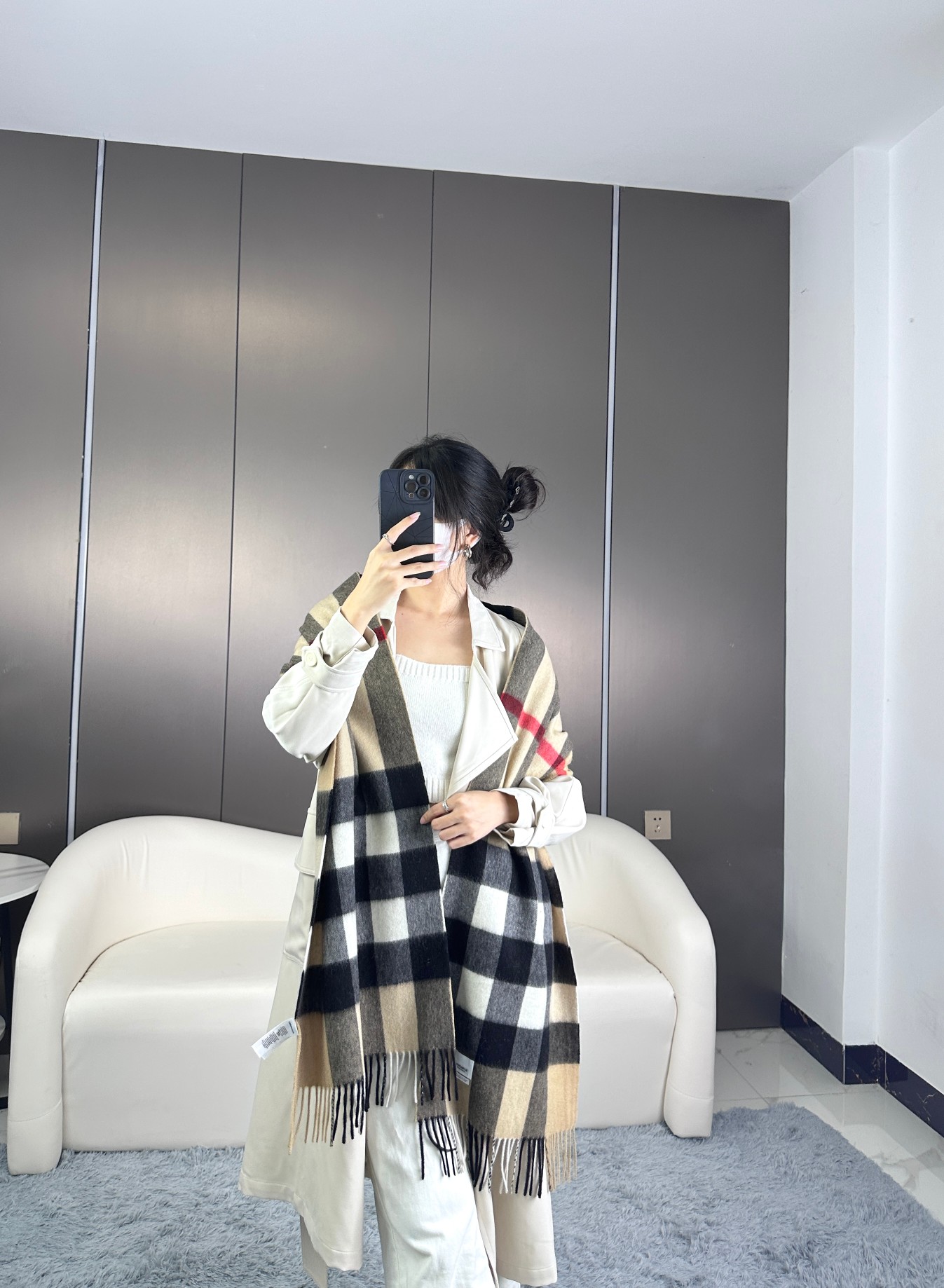 Burberry巴宝莉 经典羊绒格子围巾