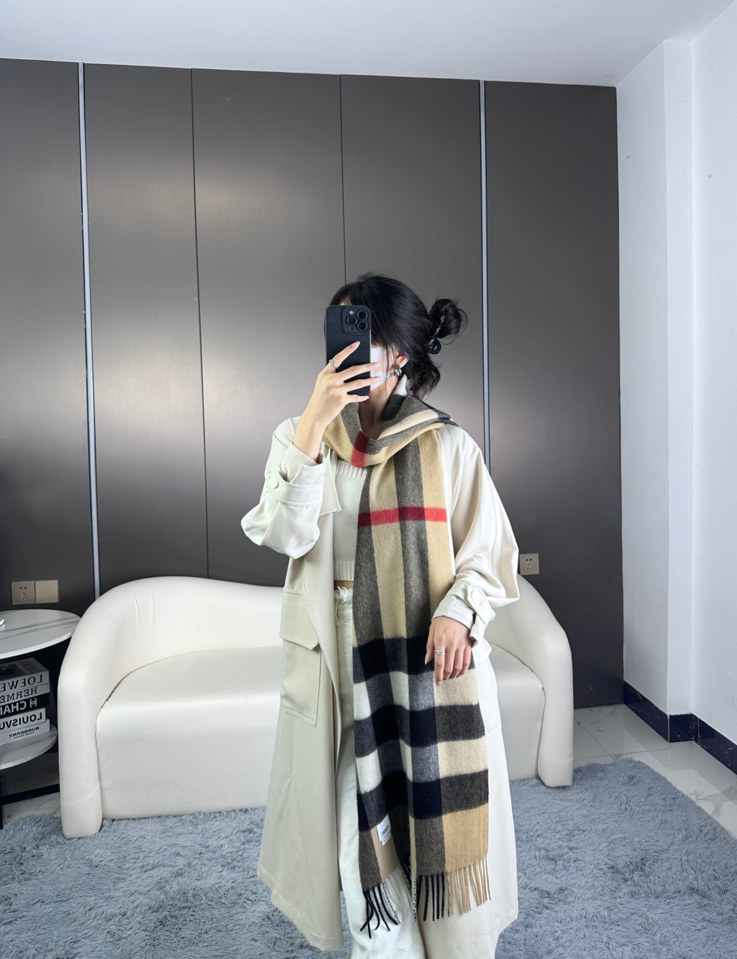 Burberry巴宝莉 经典羊绒格子围巾