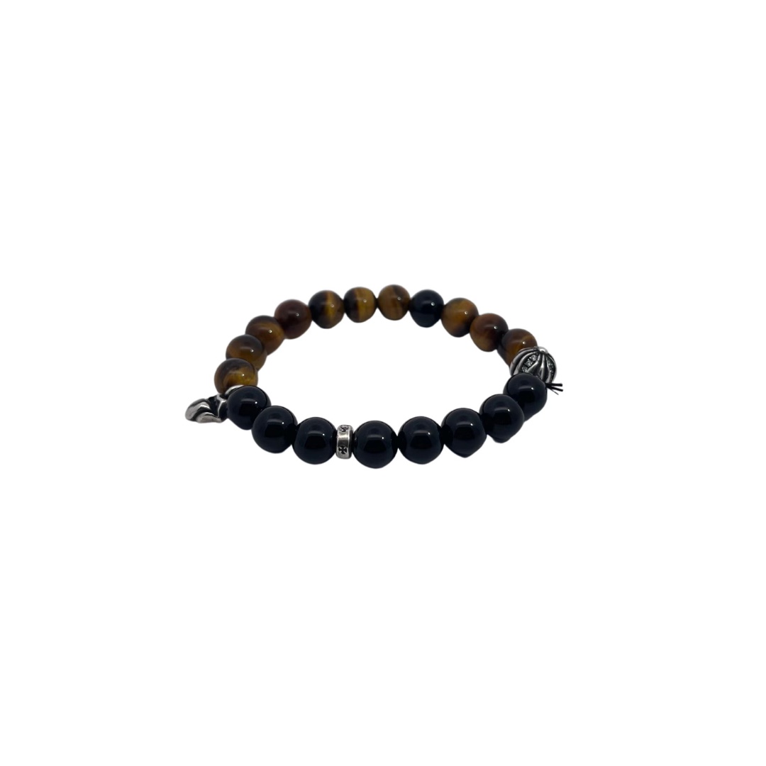 NO:110044,Croxin Black agate amber stone bracelet Sterling silver material Natural crystal Retro aging Cross elements Specifications: 8mm Solid beads 10mm Isolation beads 6mm Code: 300430, jewelry fine, chrome hearts, pure silver19860909克罗心 黑玛瑙琥珀石手串 纯银材质 天然水晶 复古做旧 十字元素 规格: 8mm 实心珠10mm 隔离珠6mm 编码:300430,饰品精品,chrome hearts,pure silver,Jewelry