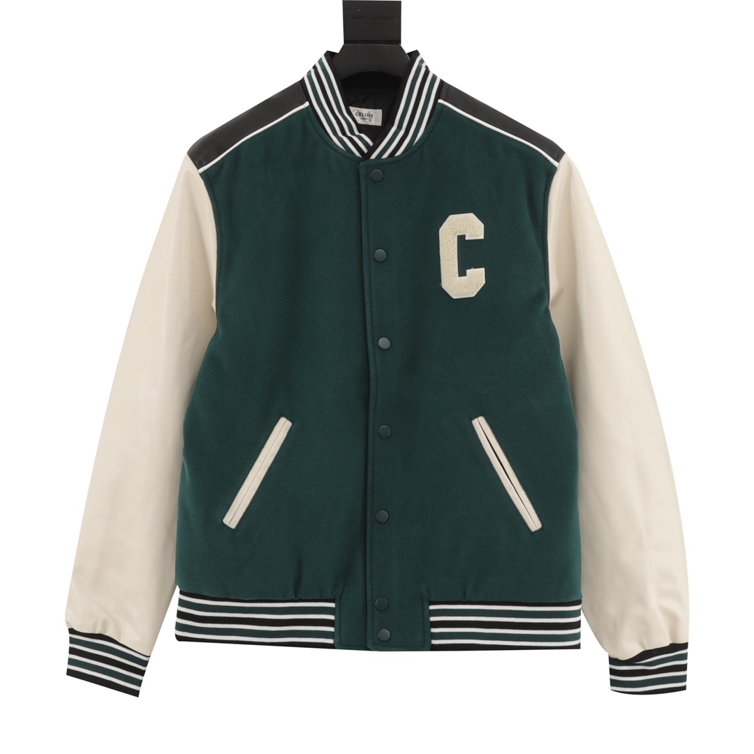 CELINE/Cyleen Big C Towel Embroidered Pelvis Jacket: Stylish and Versatile Fall/Winter Outerwear - 图片 1