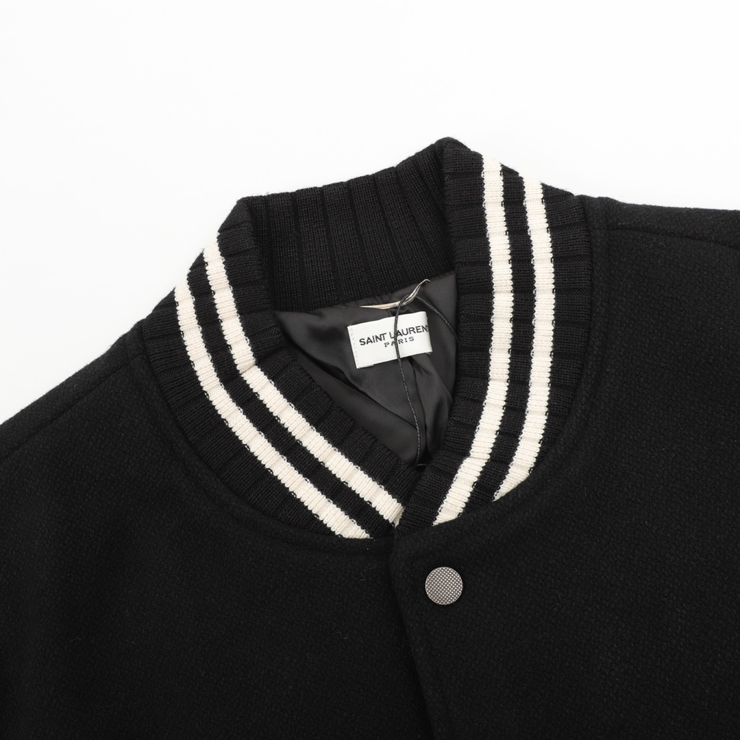 “SWIY Y517: Saint Laurent Paris Baseball Jacket with Market-Leading Fabric” - 图片 3