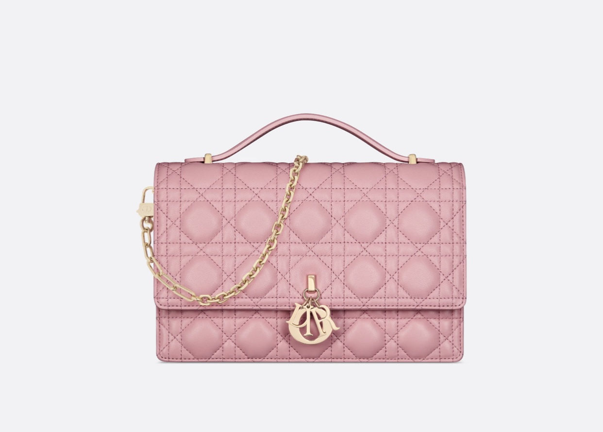 Dior Bolsos de mano Bolsos de embrague Rosa Piel de oveja Colección primavera Cadena