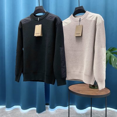 Burberry Clothing Knit Sweater Sweatshirts Splicing Unisex Knitting Weave Wool