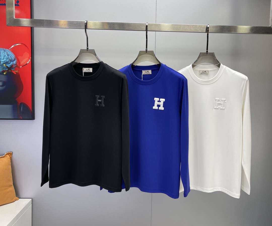 Zenium White Herme’s Long-Sleeve T-Shirt: Classic, Clean, and Customized Style - 图片 8