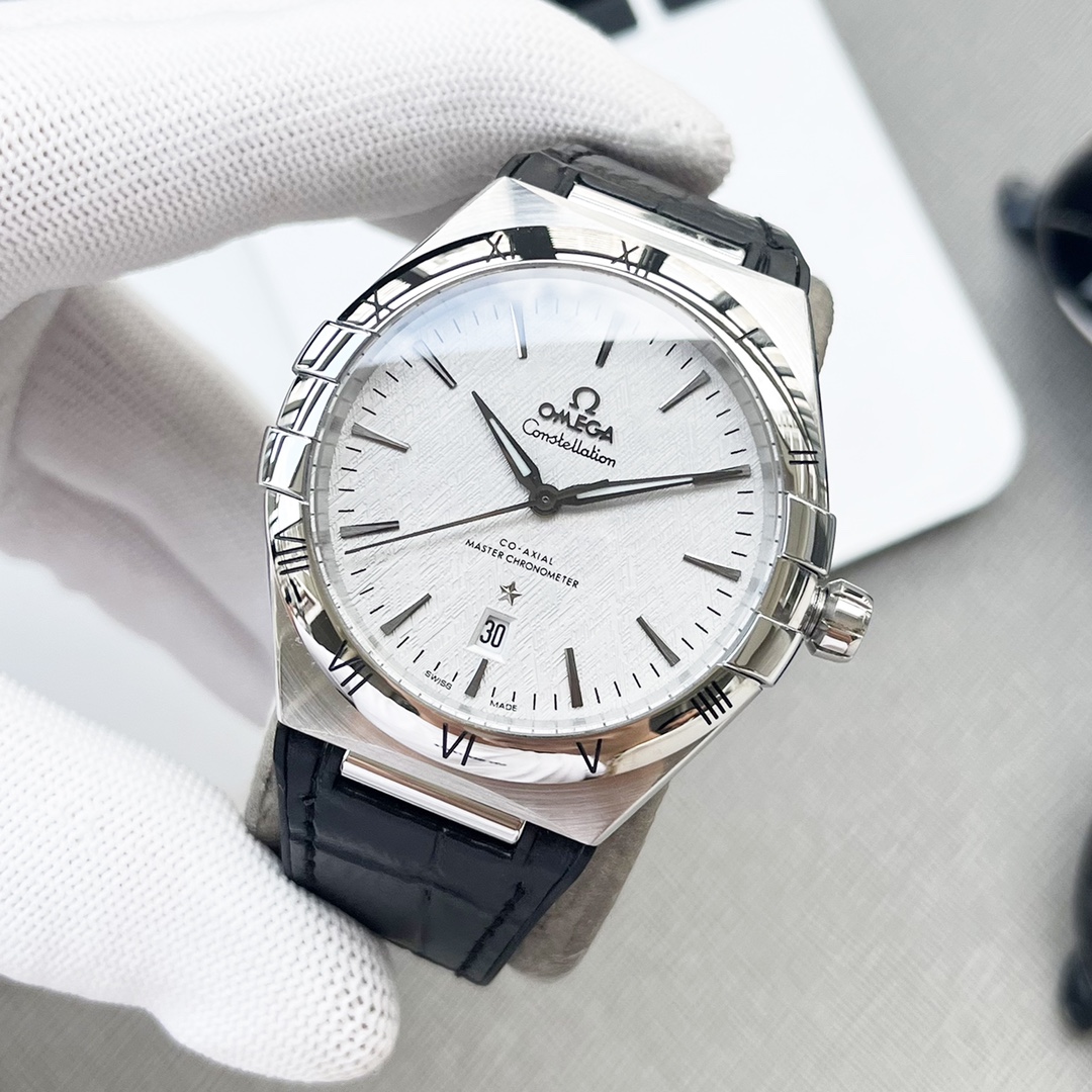 Omega Constellation Men's Watch, 41mm, Automatic Movement, Black Dial, Leather Strap 3 i1697538020 8142 1