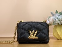 Louis Vuitton Bags Handbags Replica For Cheap
 Black Gold Cotton Cowhide Lambskin Sheepskin LV Twist M23625