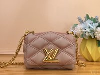 Louis Vuitton Bags Handbags Apricot Color Gold Cotton Cowhide Lambskin Sheepskin LV Twist M23762
