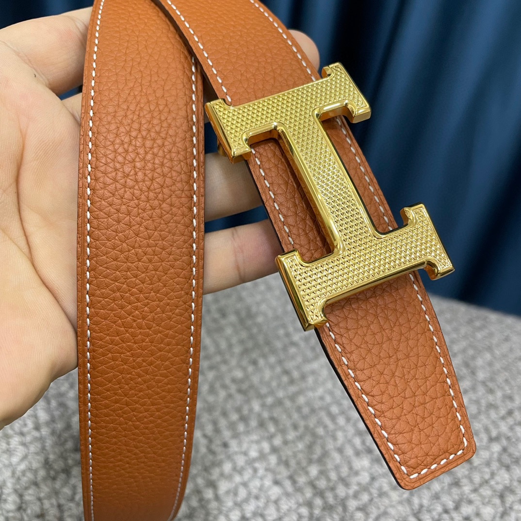 Hermes-爱马仕双面原版togo皮配精钢五金扣高品质宽度38mm