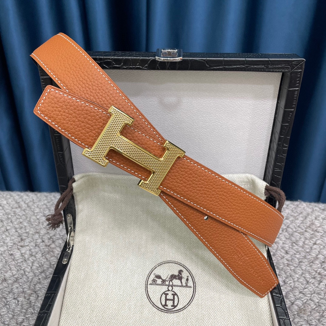 Hermes-爱马仕双面原版togo皮配精钢五金扣高品质宽度38mm