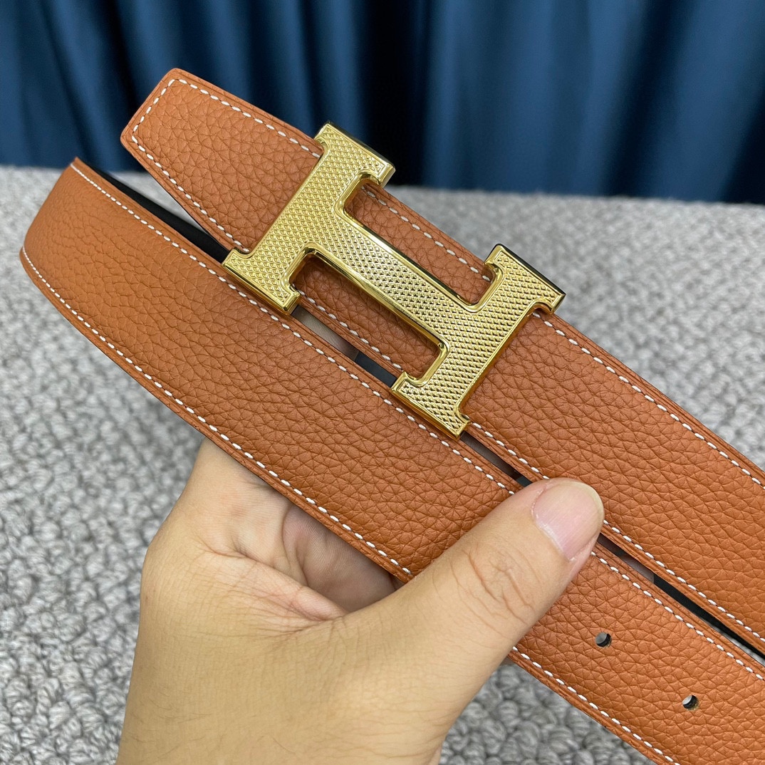 Hermes-爱马仕双面原版togo皮配精钢五金扣高品质宽度38mm