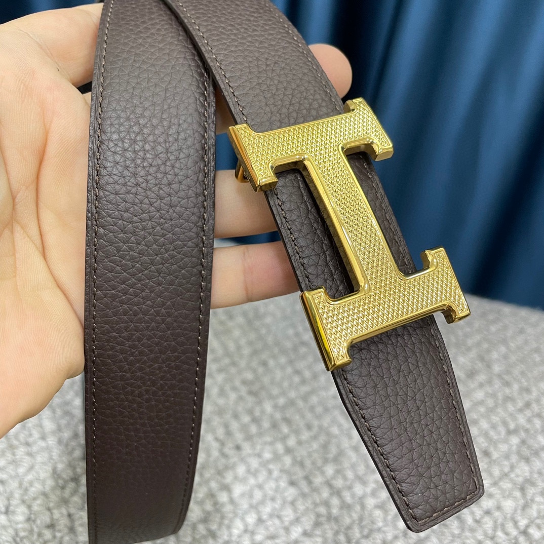 Hermes-爱马仕双面原版togo皮配精钢五金扣高品质宽度38mm