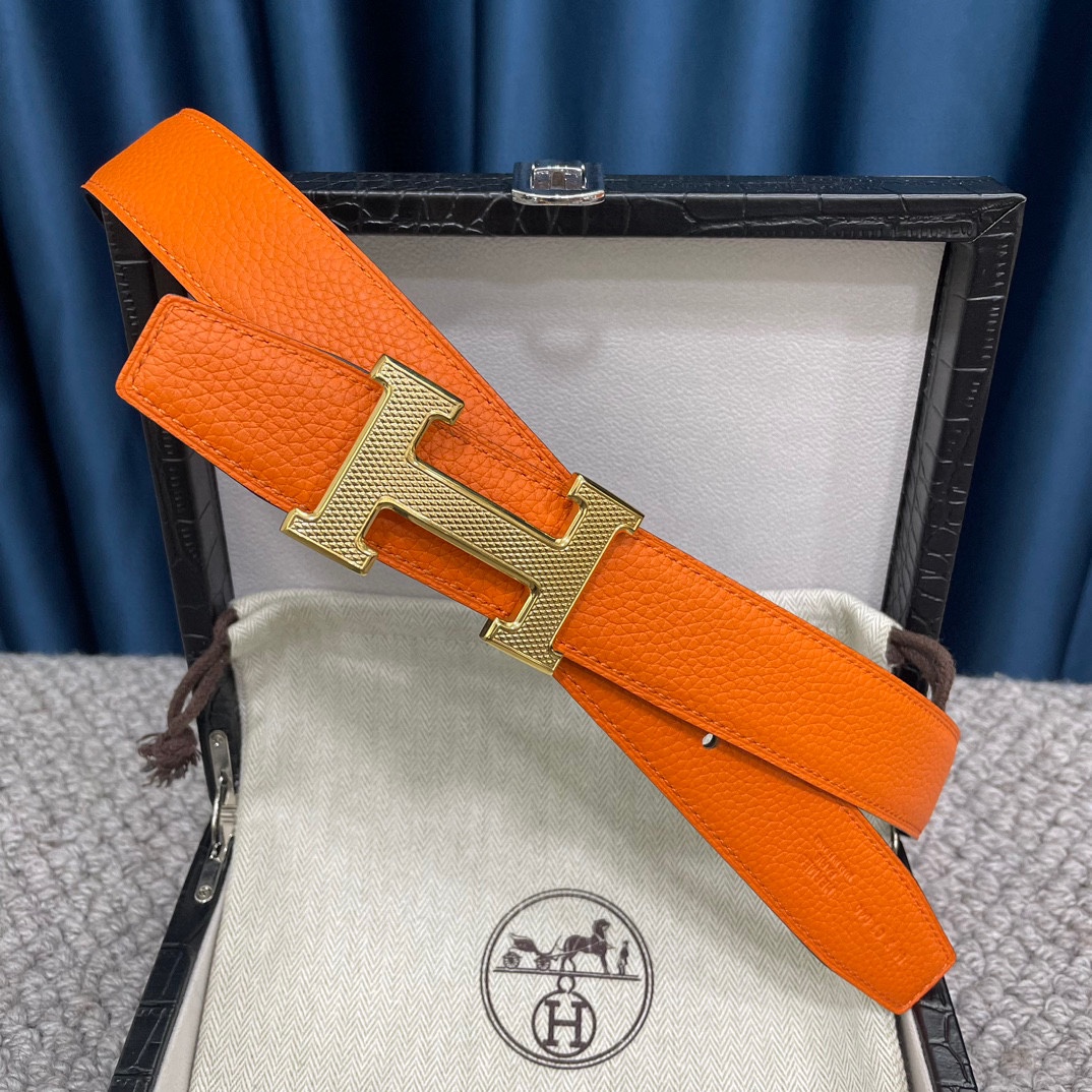 Hermes-爱马仕双面原版togo皮配精钢五金扣高品质宽度38mm