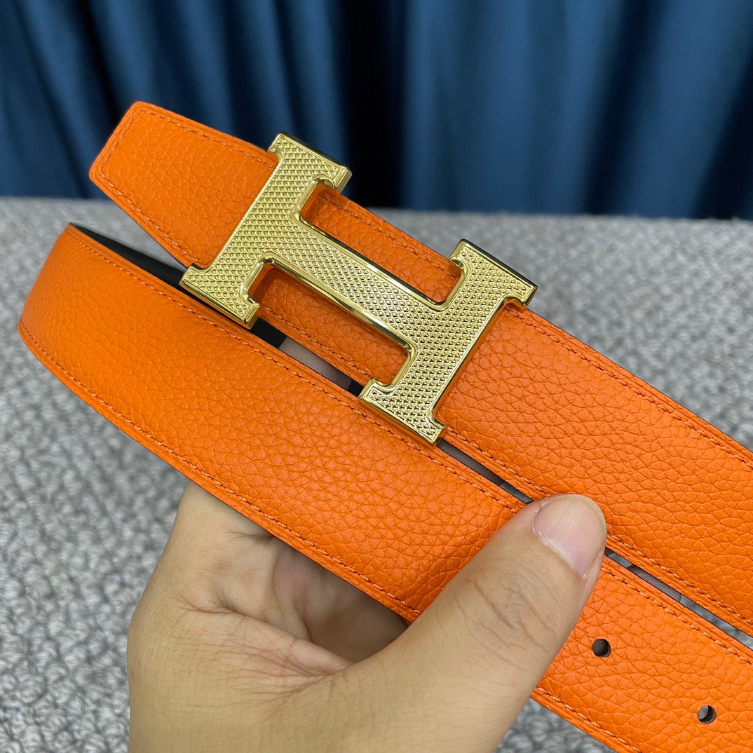 Hermes-爱马仕双面原版togo皮配精钢五金扣高品质宽度38mm