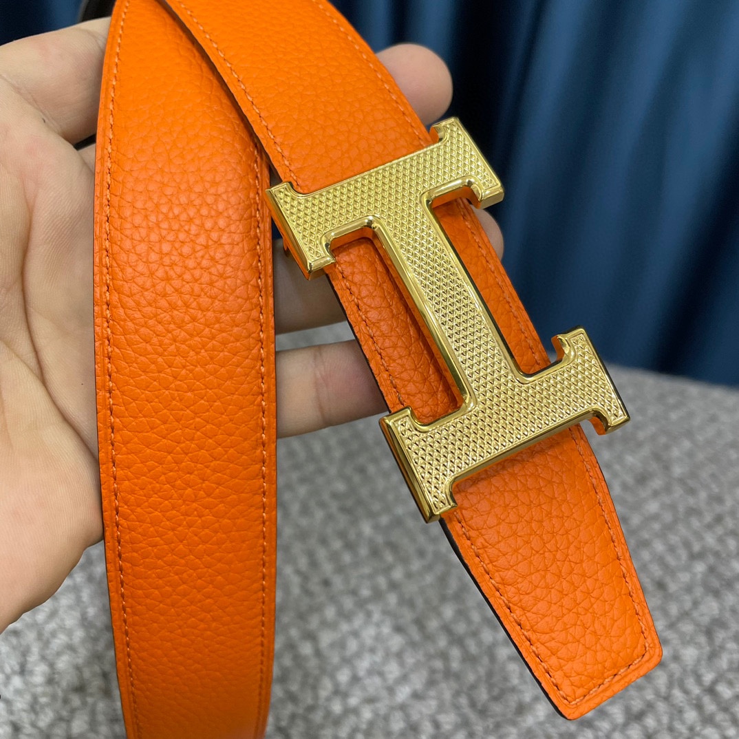 Hermes-爱马仕双面原版togo皮配精钢五金扣高品质宽度38mm