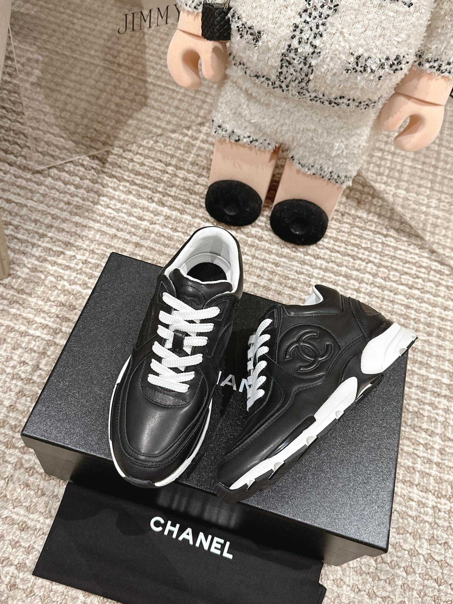 Chanel Chaussures De Sport épissure Chamois Cuir de vache Série printemps Vintage Pantalons sport