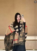 Burberry Scarf Shawl from China 2023 
 Lattice Cashmere Wool