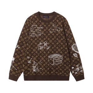 Louis Vuitton Clothing Knit Sweater Sweatshirts Doodle Embroidery Unisex Knitting Wool Fall/Winter Collection