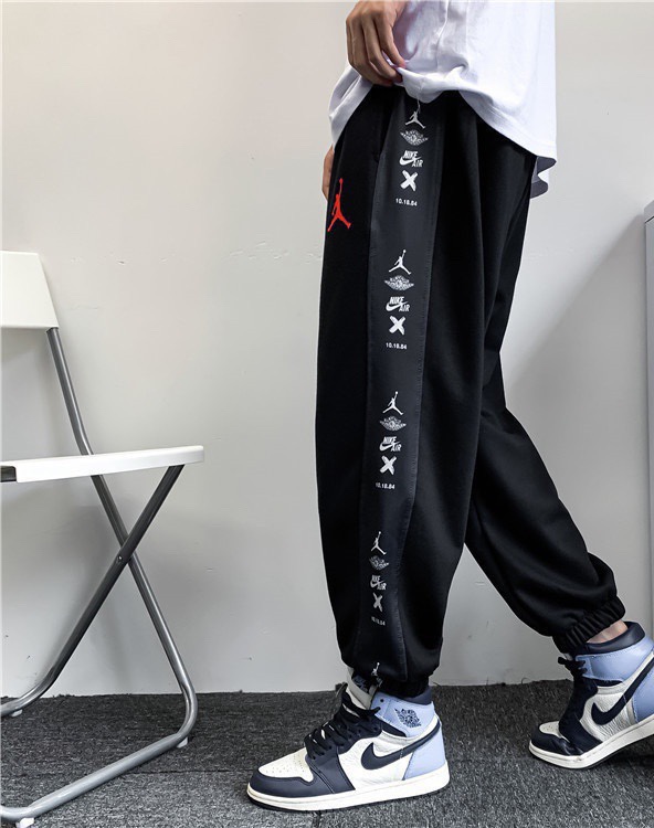 Air Jordan Clothing Pants & Trousers Black Grey Red Embroidery Unisex Fall/Winter Collection Casual