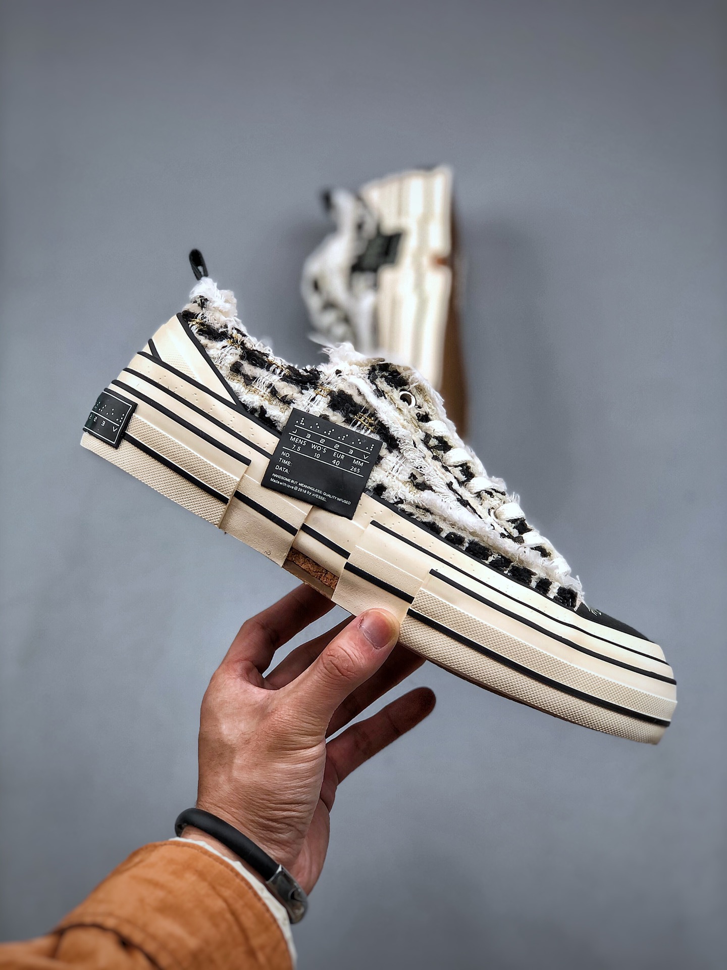 VESSEL GOP Low Fully vulcanized beggar shoes Wu Jianhao's brand deconstructs overlapping thick-soled cork low-top vulcanized sneakers