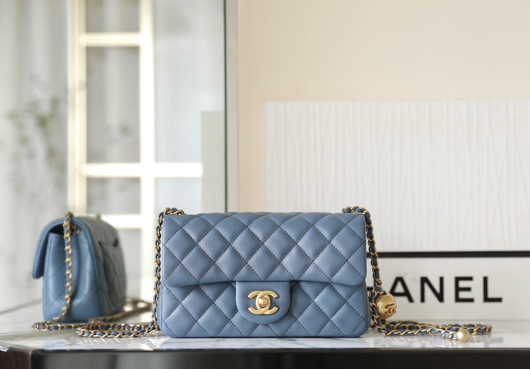 Luxury 7 Star Replica
 Chanel Classic Flap Bag Crossbody & Shoulder Bags Blue Denim Vintage Gold Lambskin Sheepskin Chains