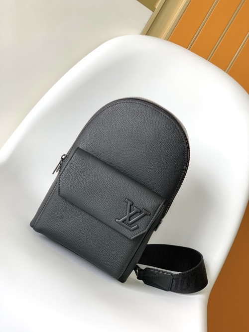Louis Vuitton Pilot Sling Bag in Black Leather with Magnetic Closure 1 Louis Vuitton Pilot Sling Bag in Black Leather with Magnetic Closure