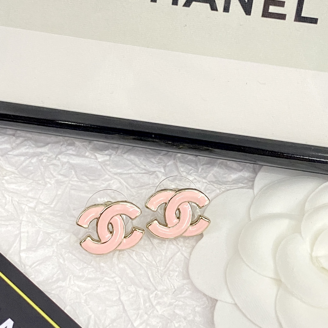 Chanel Jewelry Earring Online Shop
 Gold Pink Set With Diamonds Fashion