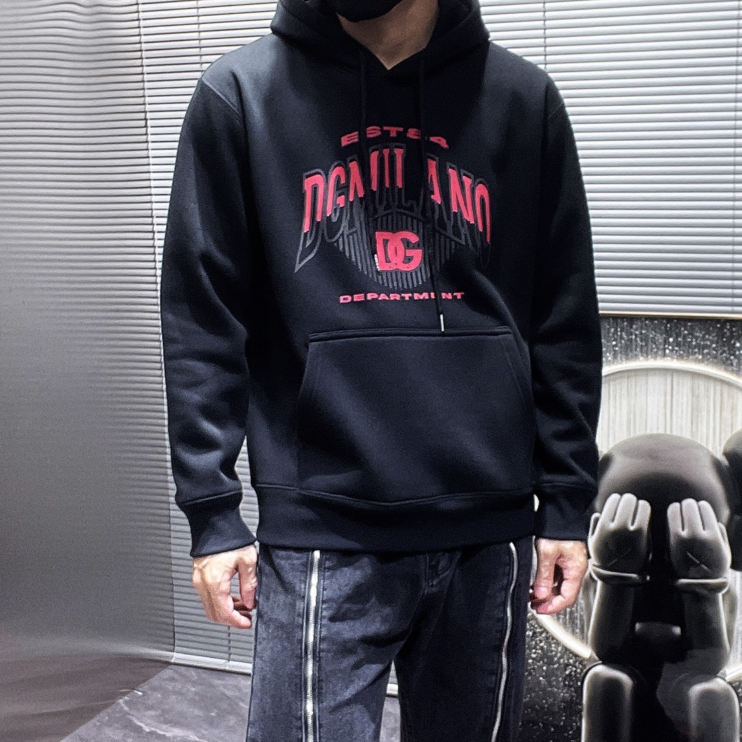 杜嘉班纳 DG 加绒加厚款 ss新款 长袖 连帽 帽衫 卫衣,高端版本!专柜定制面料 透气舒