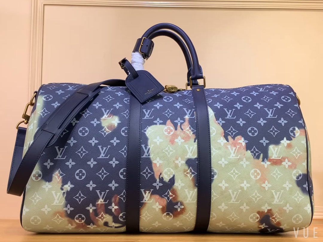 Louis Vuitton LV Keepall Replicas
 Handbags Travel Bags Blue Rose Taurillon M23773