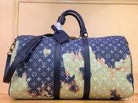 Louis Vuitton LV Keepall Replicas
 Handbags Travel Bags Blue Rose Taurillon M23773