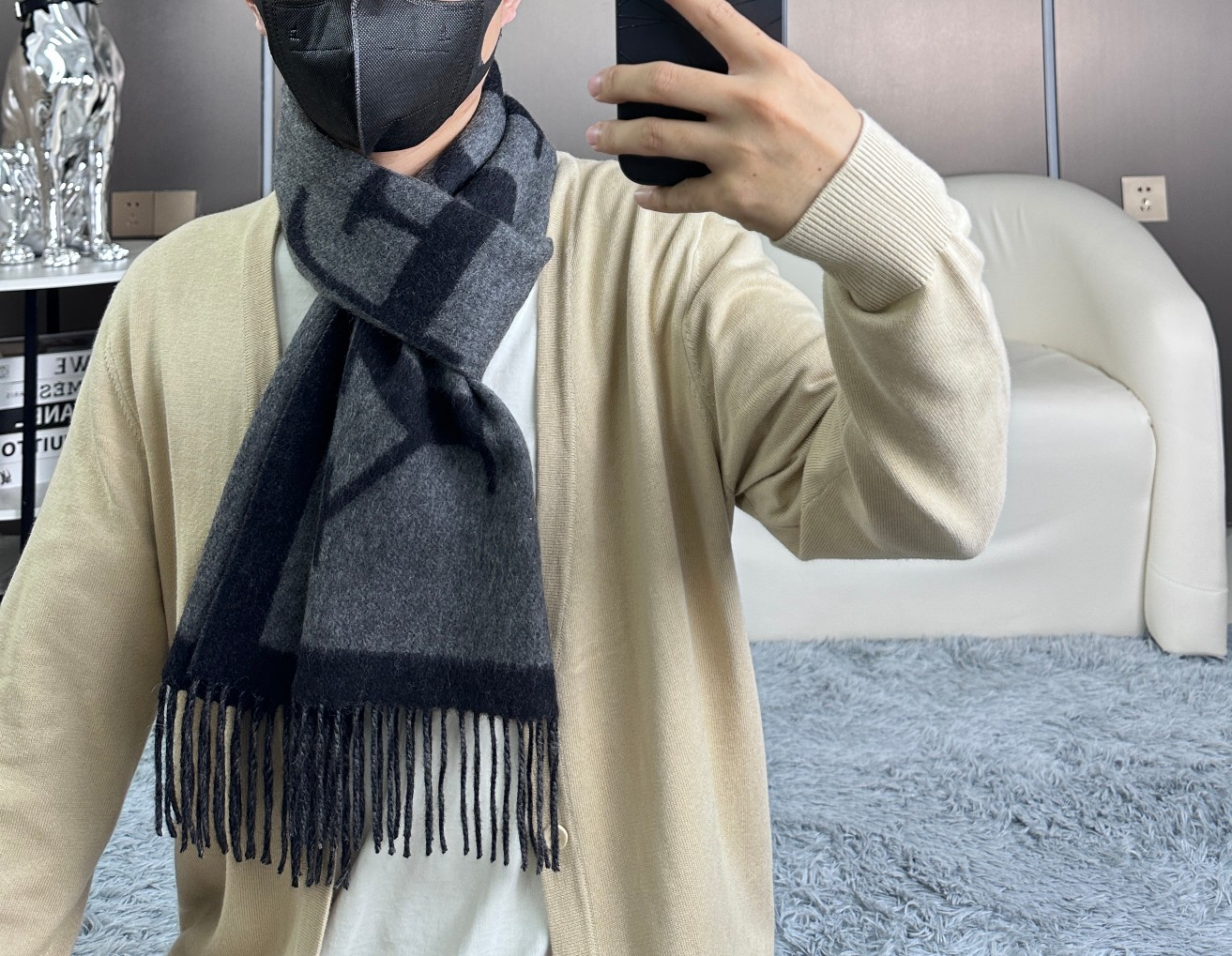 Burberry巴宝 2023新款双面羊绒围巾