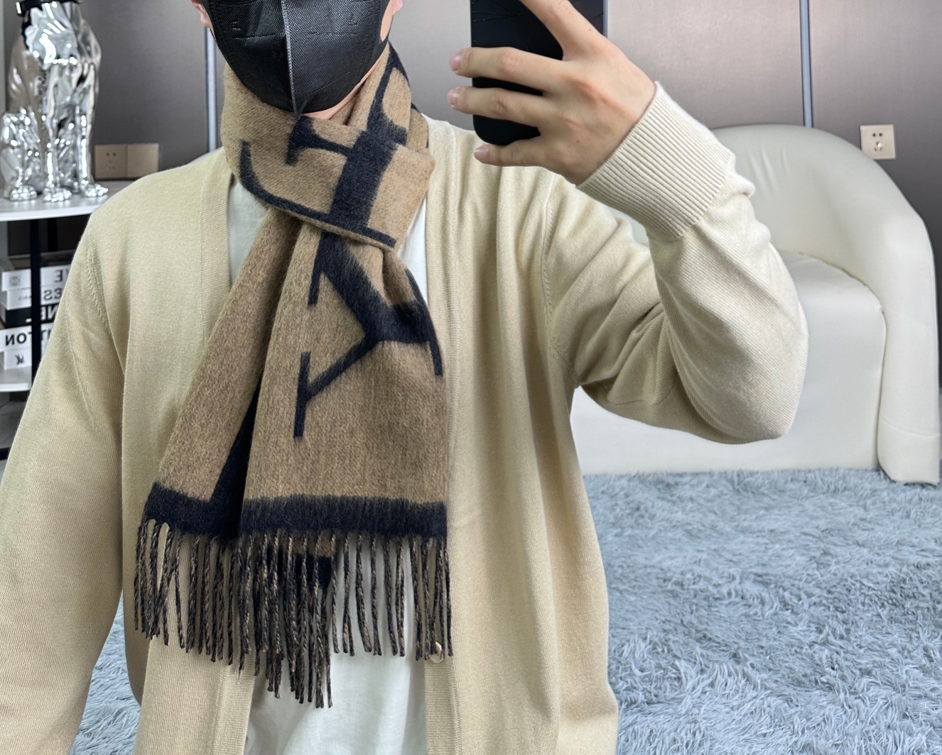 Burberry巴宝 2023新款双面羊绒围巾