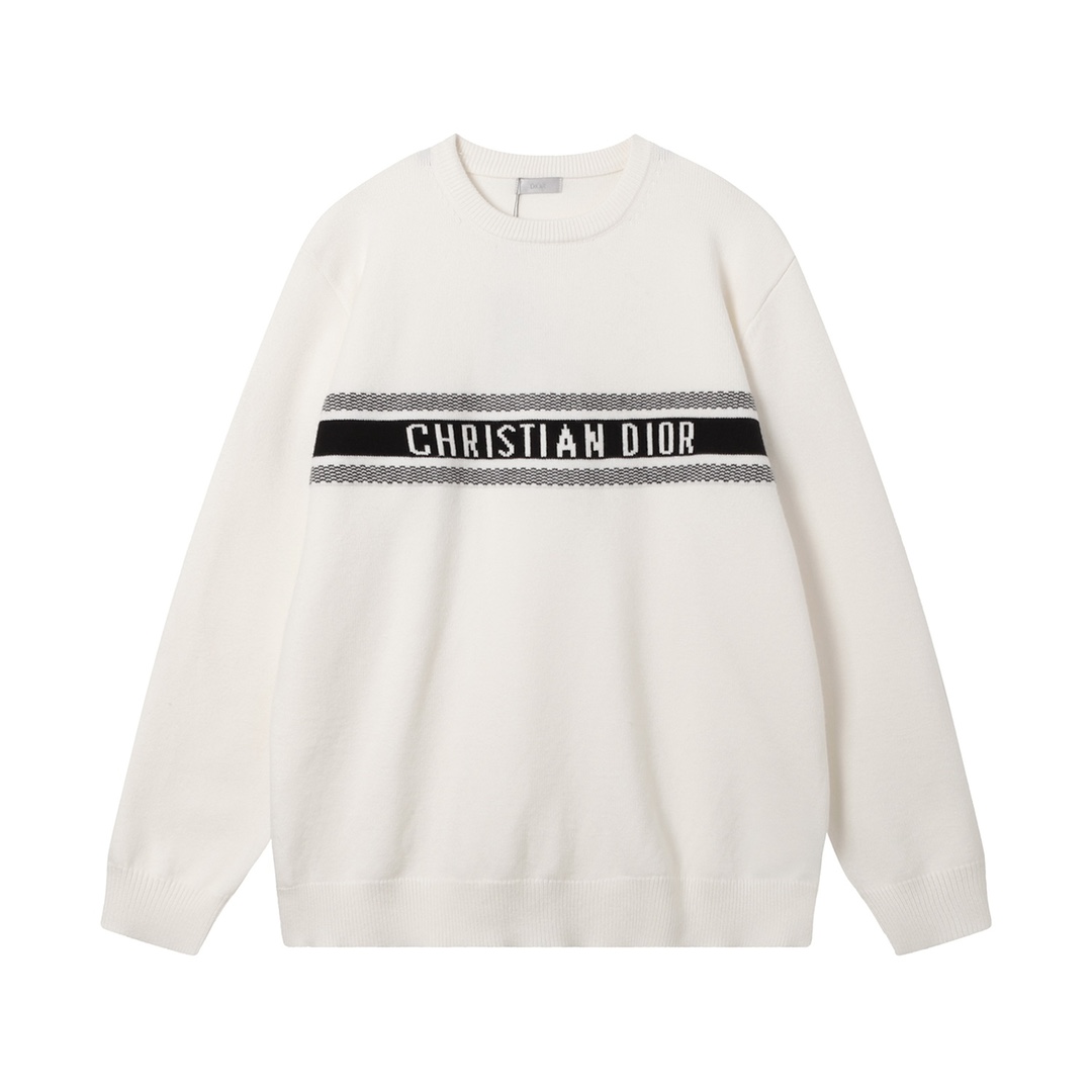DIOR/Dio 23FW Classic Chromosome Knit Sweater with Striped Pattern - 图片 1