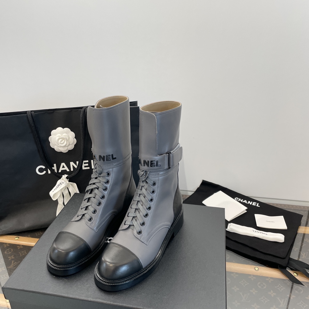 CHANEL 샤넬 2022 가을겨울 특허가죽 두꺼운 밑창 첼시 부츠 4cm 경량 두꺼운 밑창 수입 미러 태우 특허