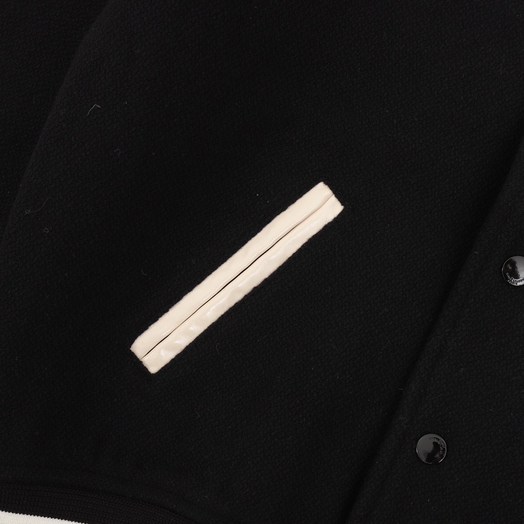 Saint Laurent Paris/圣罗兰 经典拼皮棒球领夹克外套