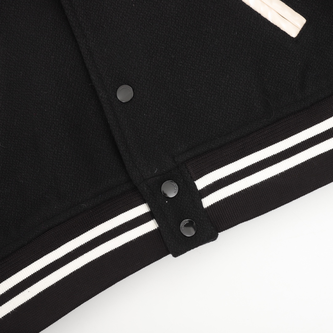 Saint Laurent Paris/圣罗兰 经典拼皮棒球领夹克外套