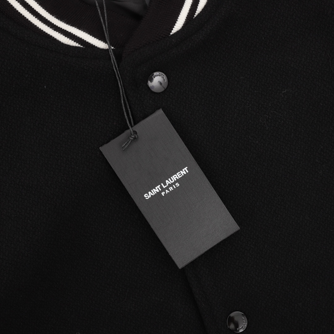 Saint Laurent Paris/圣罗兰 经典拼皮棒球领夹克外套