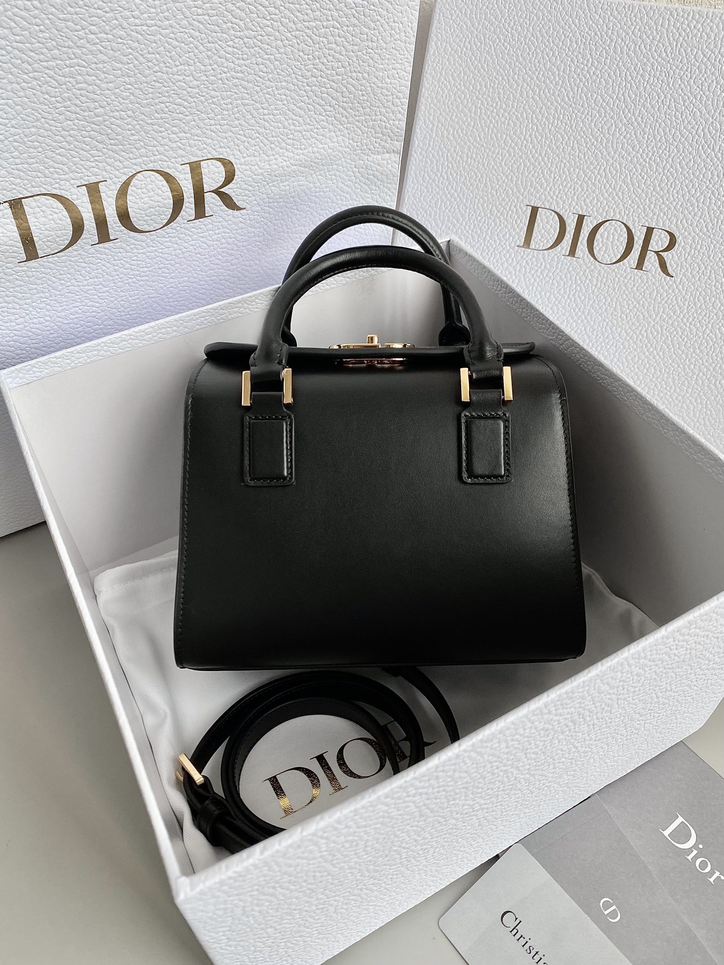 Dior Inspection grade official now on sale All leather black, small size