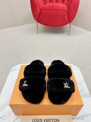 Louis Vuitton Shoes Half Slippers Women Men Wool