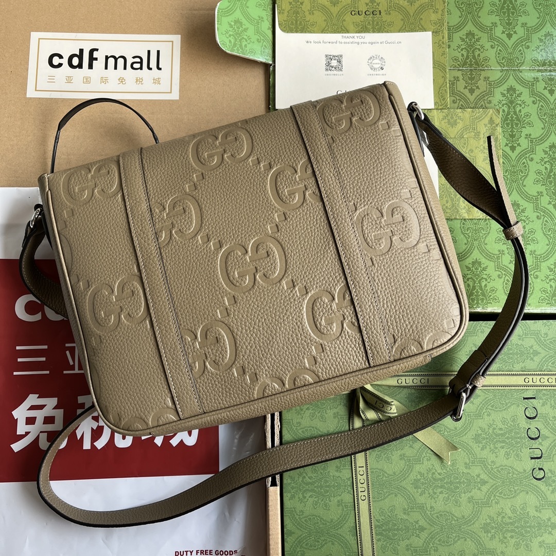 配置专柜包装超级双G中号邮差包127,500760234AABY01000Gucci经典设计以多种自然原