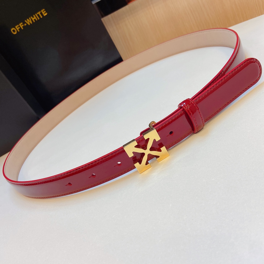 p403 Purchased positive grader Off-White arrow pattern with double-headed cow belts 2.5 cm width