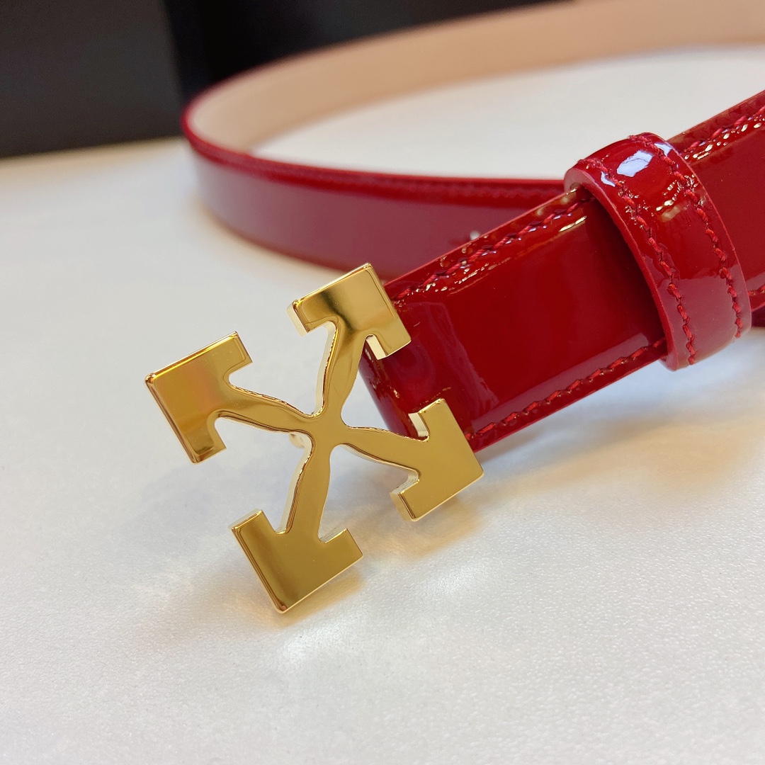 p403 Purchased positive grader Off-White arrow pattern with double-headed cow belts 2.5 cm width - 图片 4