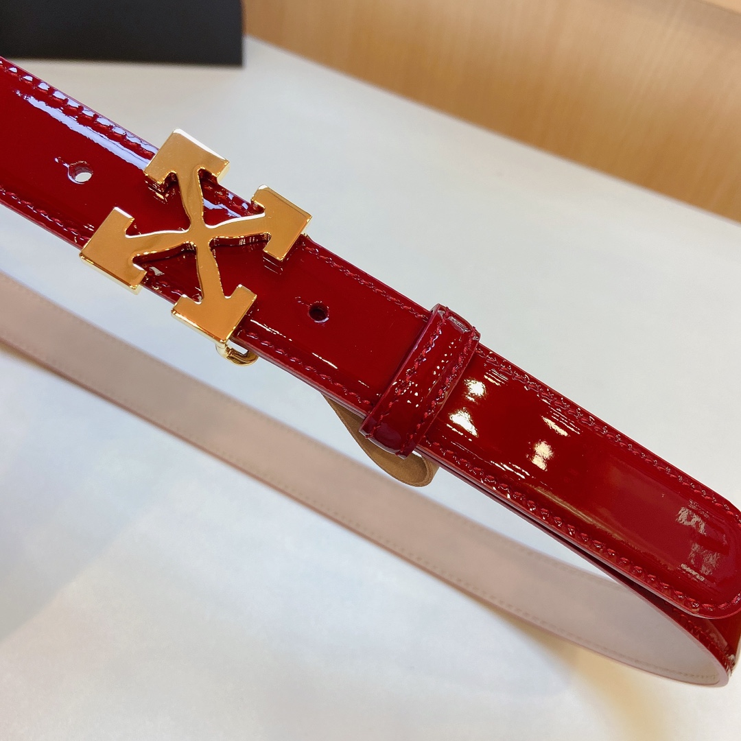 p403 Purchased positive grader Off-White arrow pattern with double-headed cow belts 2.5 cm width - 图片 2